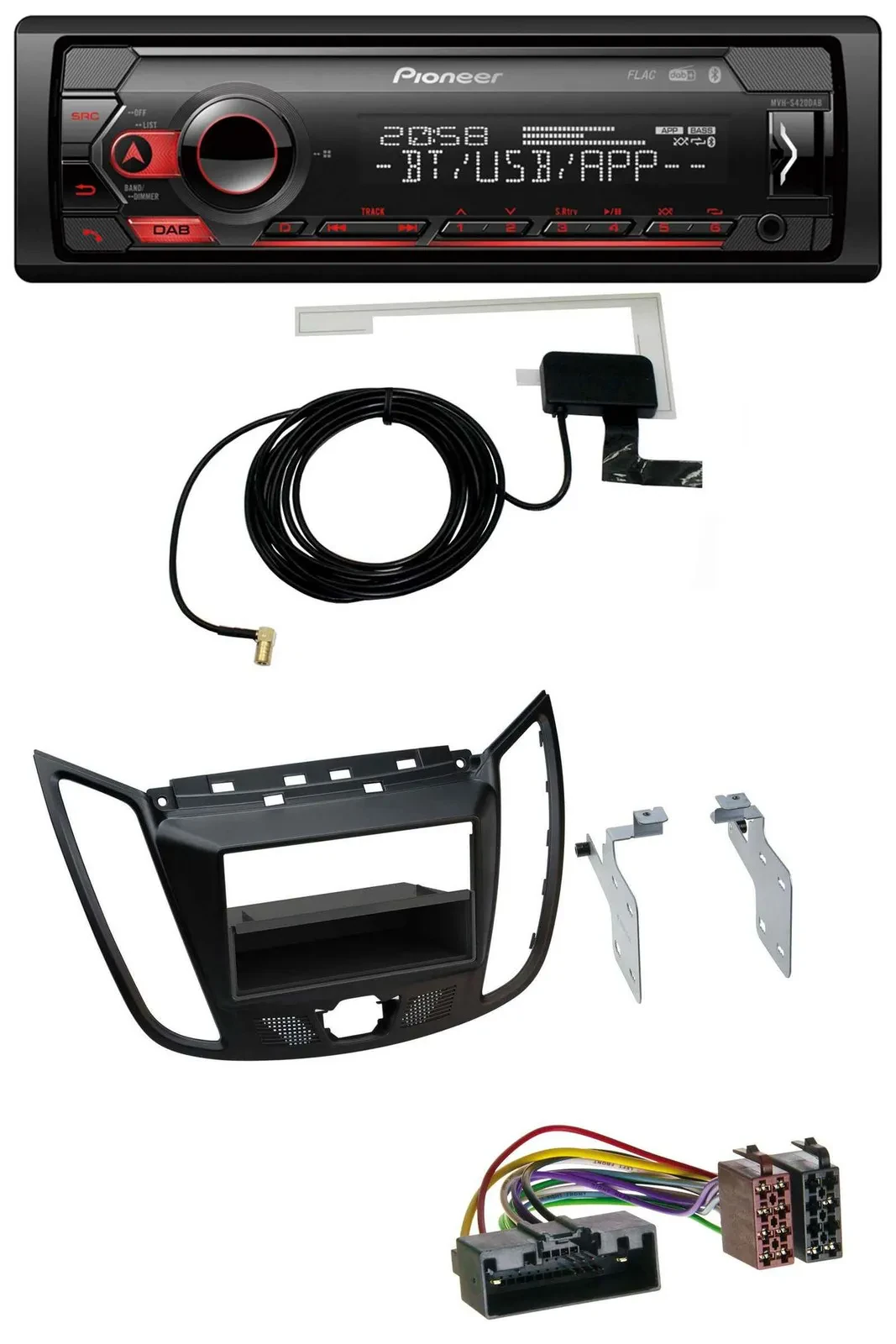 Автомагнитола Pioneer DAB USB MP3 Bluetooth для Ford C-Max/Kuga, матовый чёрный