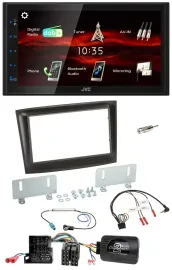 Автомагнитола для Fiat Doblo JVC 2DIN USB Bluetooth DAB Mini-ISO (с 2015), черный