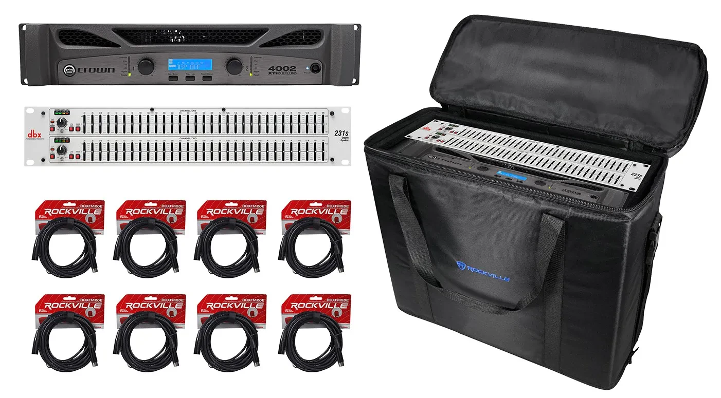 Усилитель мощности Crown XTi 4002 2400W с DSP (набор) с эквалайзером dbx 231S и рэковым кейсом
