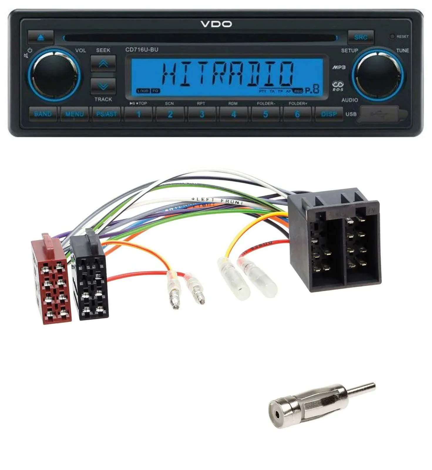 VDO AUX MP3 1DIN CD USB Autoradio für Porsche Boxster (1996-2004)