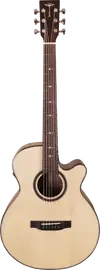 Трансакустическая гитара Tyma A2 Custom ZL Concert Cutaway Natural с чехлом