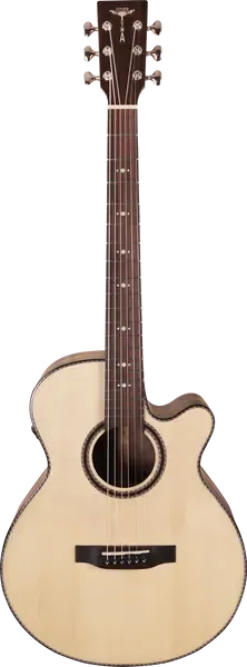 Трансакустическая гитара Tyma A2 Custom ZL Concert Cutaway Natural с чехлом
