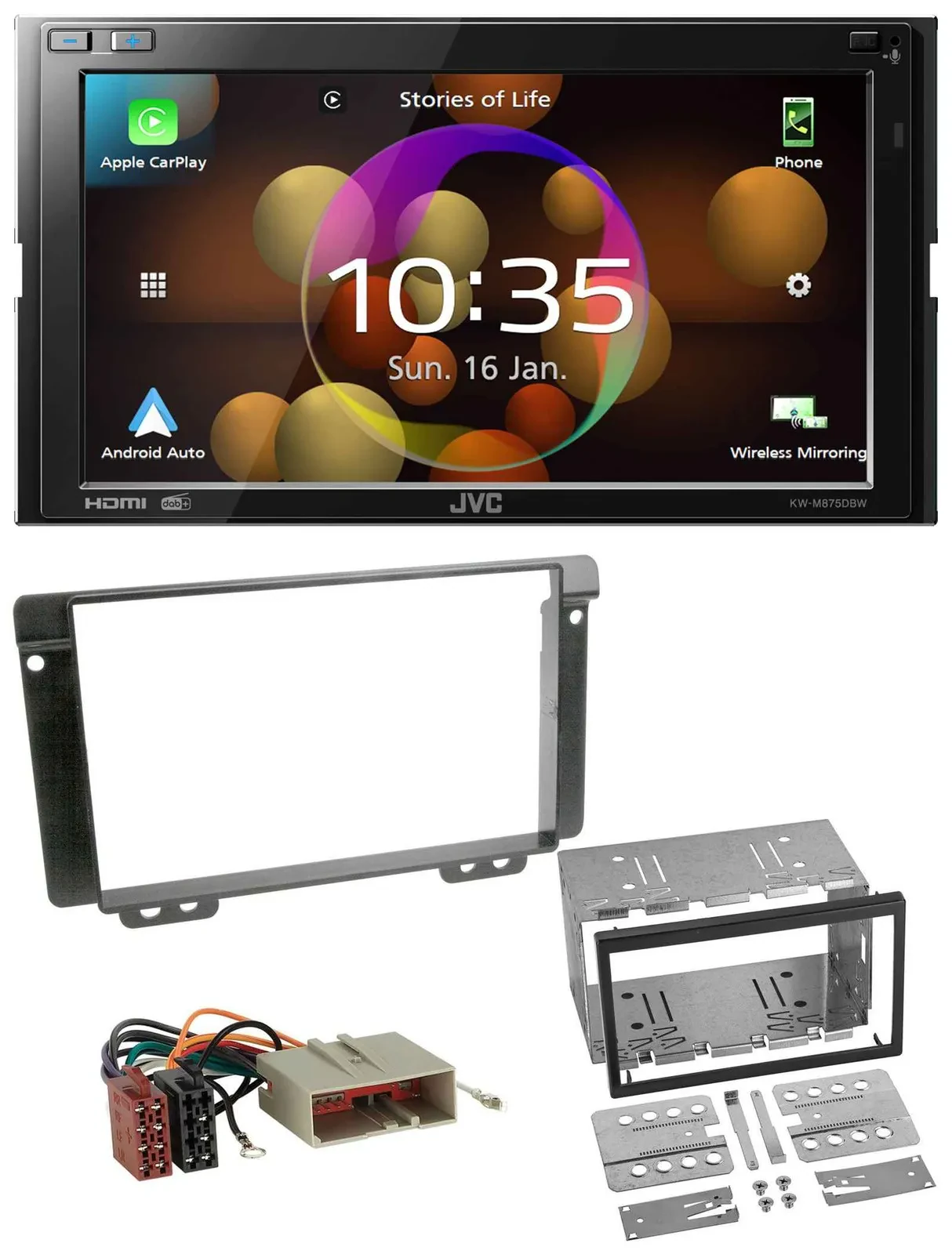 JVC DAB MP3 2DIN Bluetooth USB Autoradio für Land Rover Freelander 2004-2006