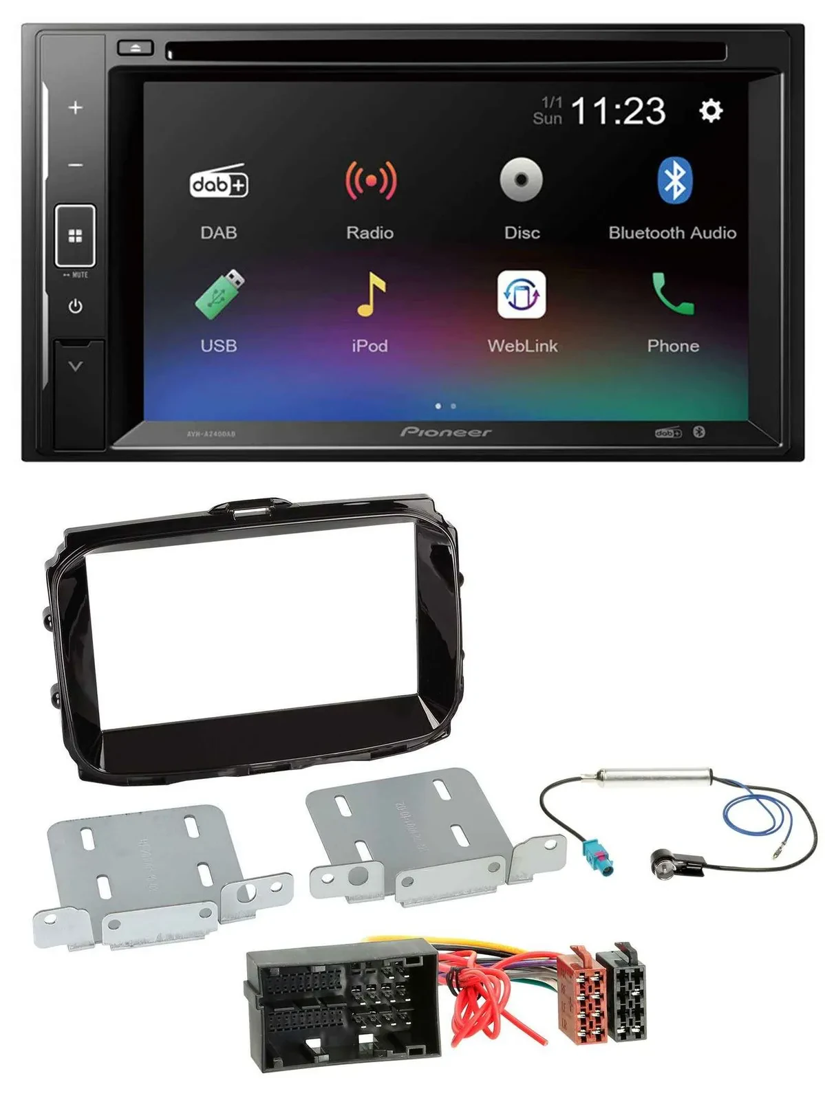 Автомагнитола Pioneer для Alfa Giulietta (с 2013) 2DIN, Bluetooth, USB, MP3, DAB, DVD