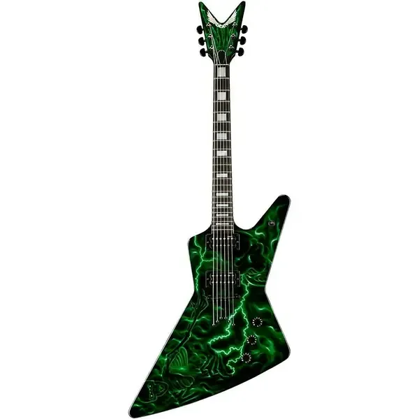 Электрогитара Dean Custom Z Hand Painted Graphic Lightning Skeleton Green