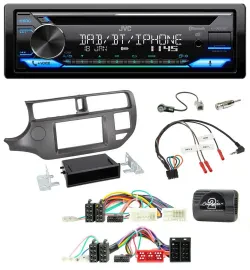 JVC Bluetooth Lenkrad USB DAB CD Autoradio für Kia Rio UB 2011-2015 anthrazit