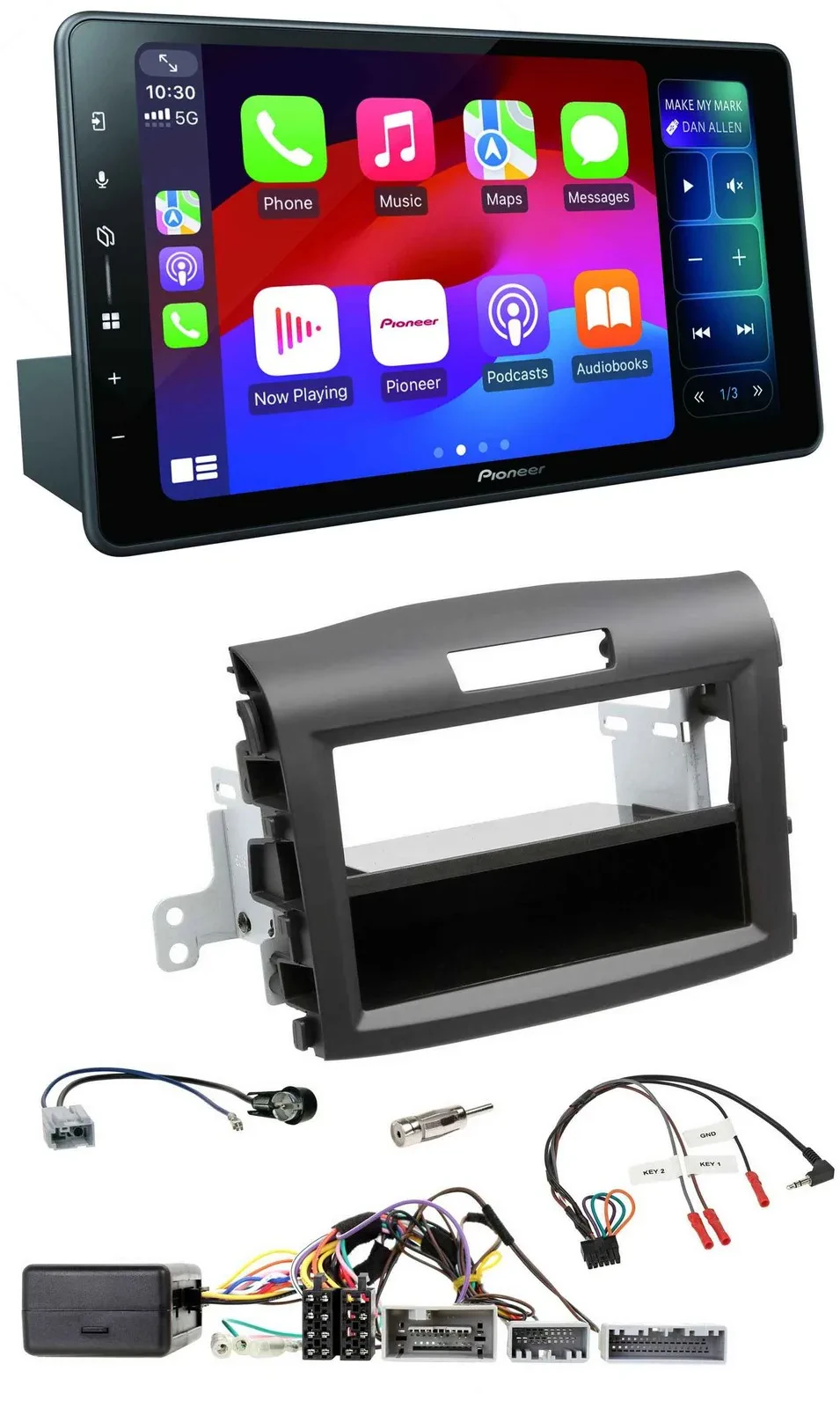 Pioneer Bluetooth DAB Lenkrad USB Autoradio für Honda CR-V ab 2013 schwarz