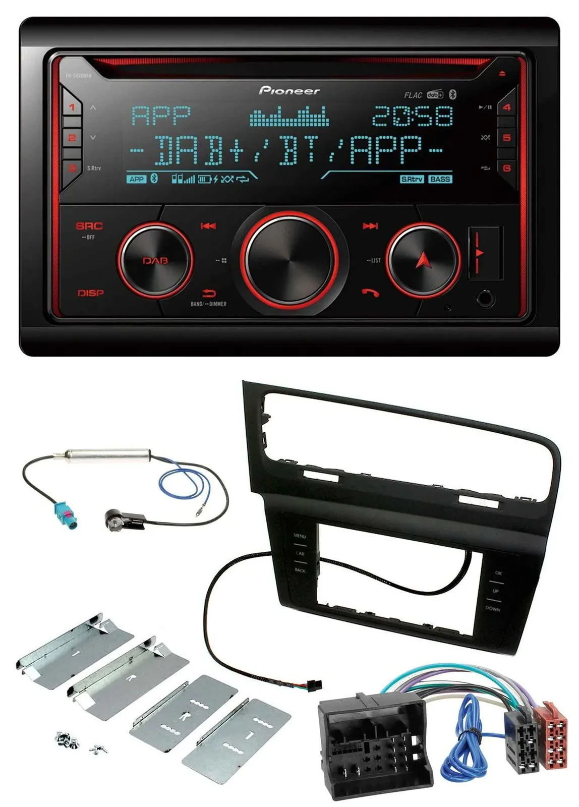 Автомагнитола для VW Golf VII (с 11/2012) Pioneer 2DIN DAB MP3 Bluetooth USB CD
