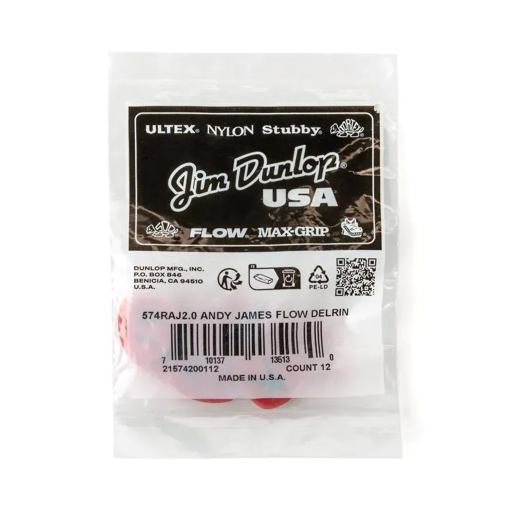 Медиаторы Dunlop 574RAJ2.0 Andy James Custom Flow 2.0 (12 штук)