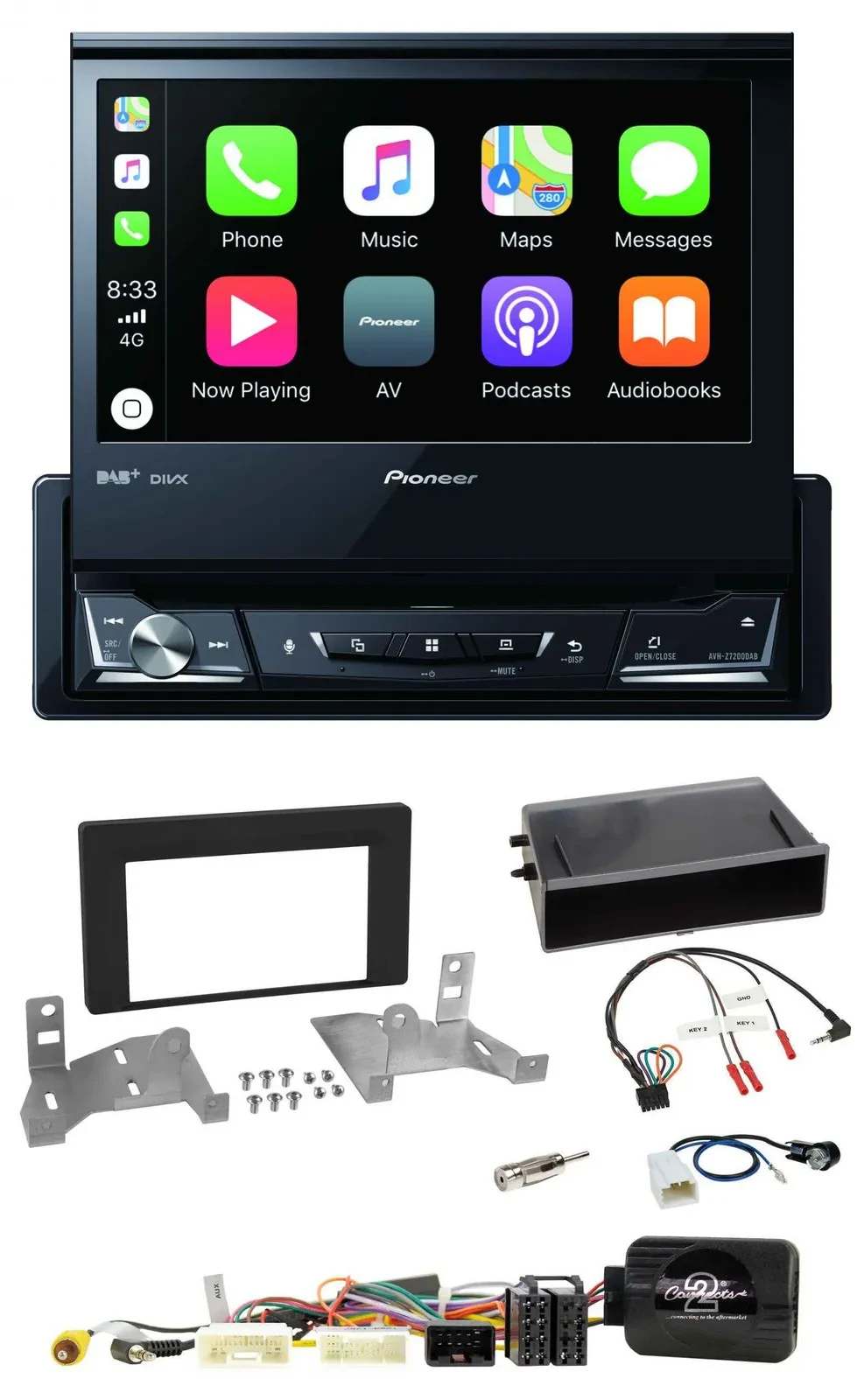 Pioneer DVD Bluetooth DAB USB Lenkrad Autoradio für Toyota Aygo AB7 ab 2022 schw