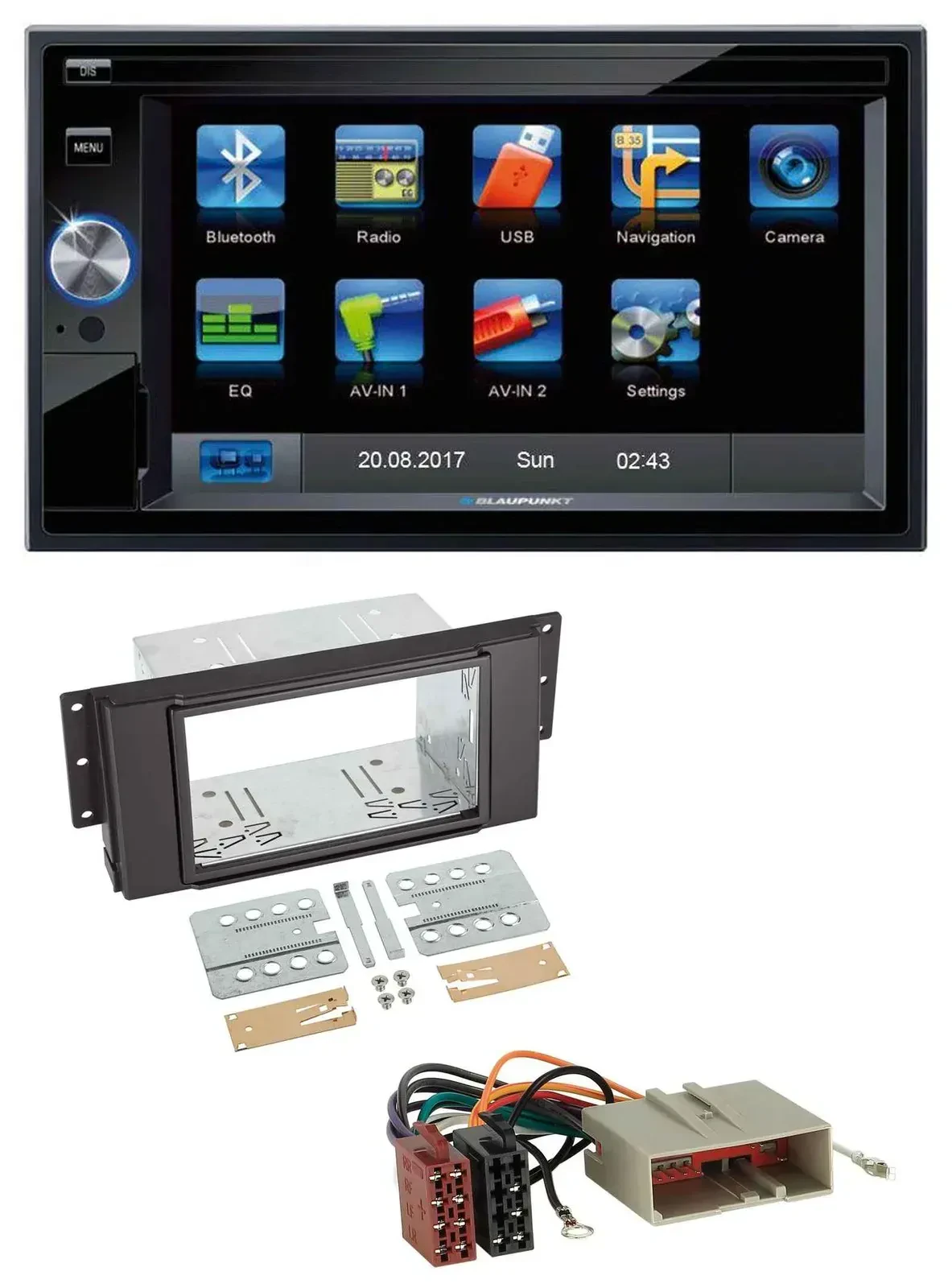 Blaupunkt SD Bluetooth 2DIN MP3 USB AUX Autoradio für LandRover Freelander 06