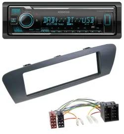Автомагнитола для Renault Scenic (с 2009) Kenwood Bluetooth MP3 DAB USB, серый