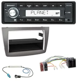 Continental USB MP3 AUX 1DIN Autoradio für Alfa Romeo MiTo 955 08-14 ISO dunkels