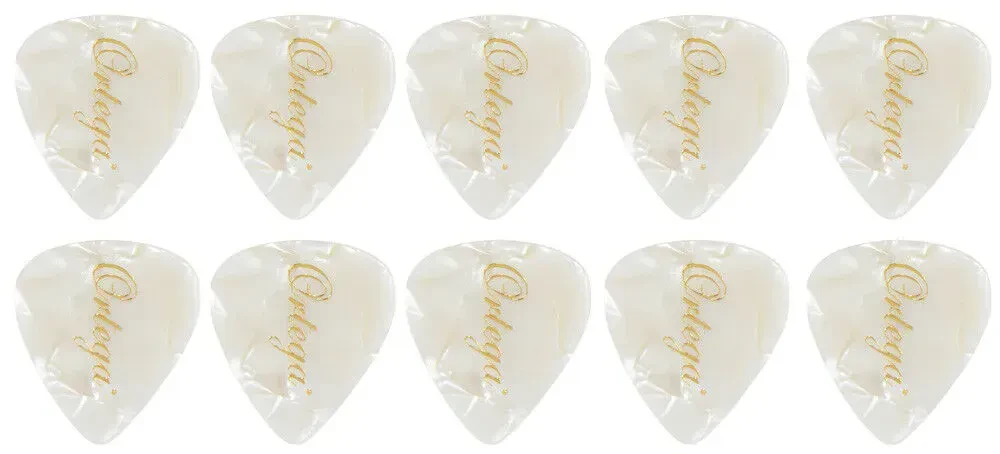 Медиаторы Ortega OGP-WP-H10 Celloluid Heavy White Pearl (10 штук)
