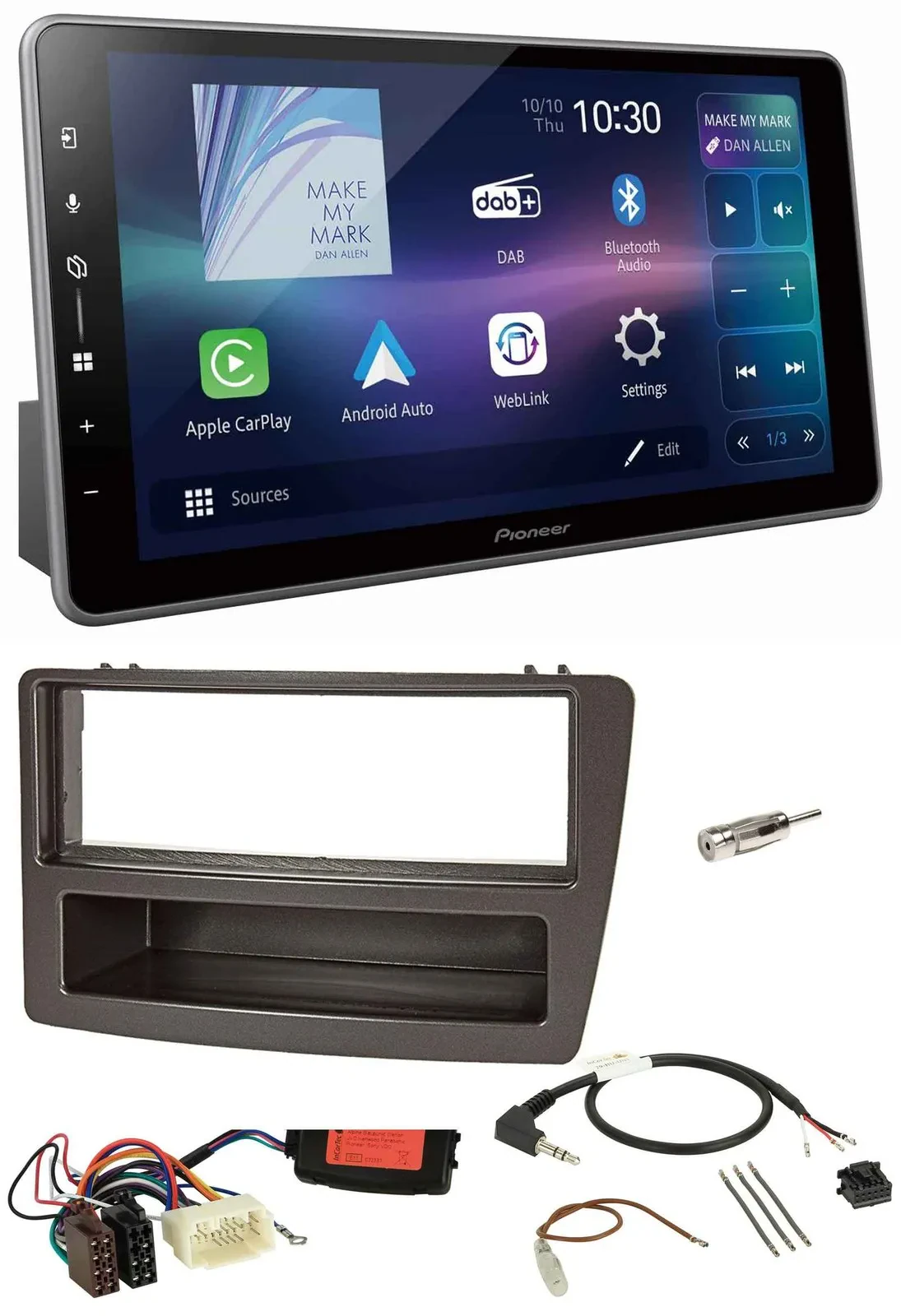 Автомагнитола для Honda Civic 2004–2006 Pioneer Bluetooth, USB, DAB, антрацит