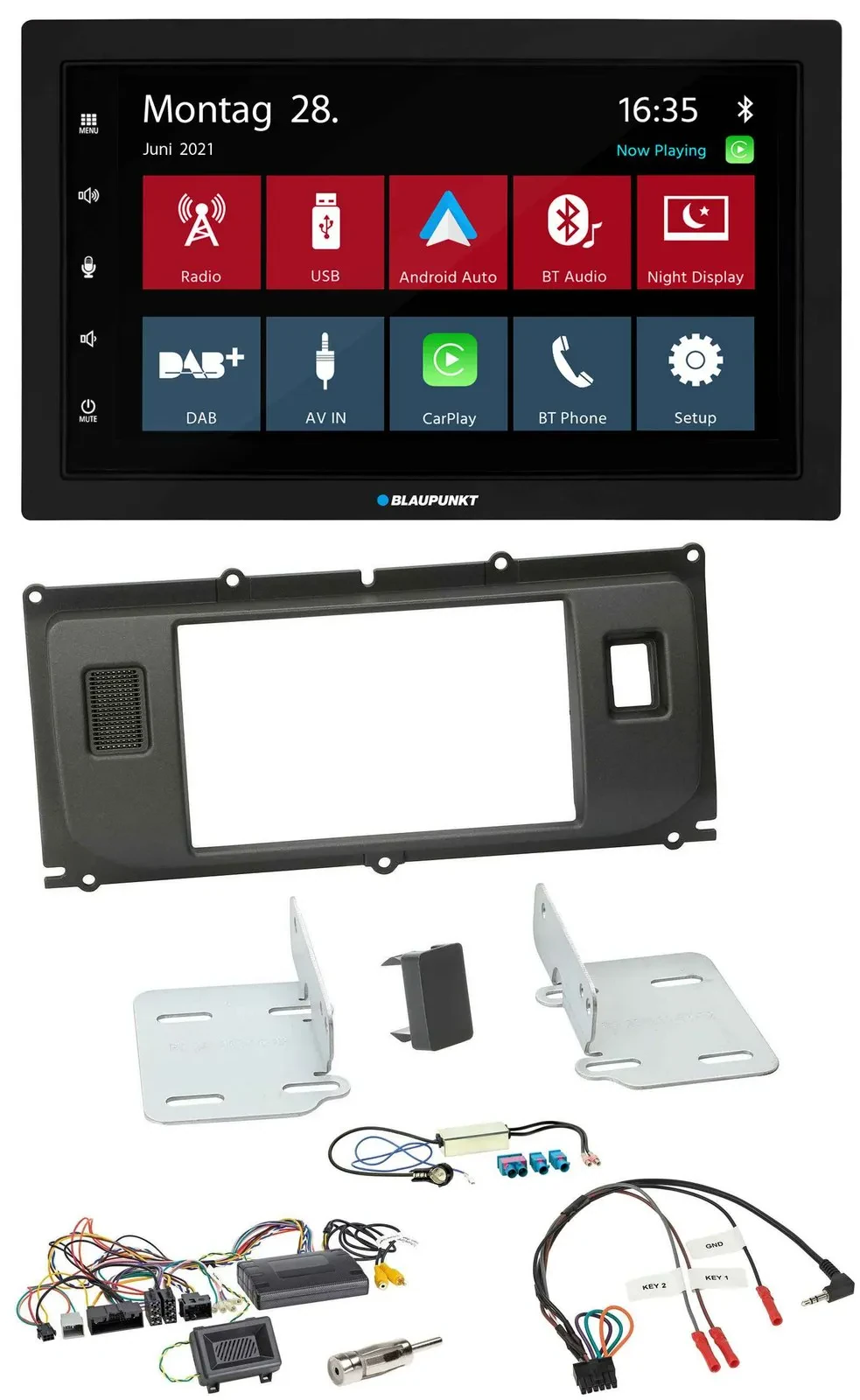 Blaupunkt Lenkrad Bluetooth DAB 2DIN USB Autoradio für Land Rover Evoque 11-13 B