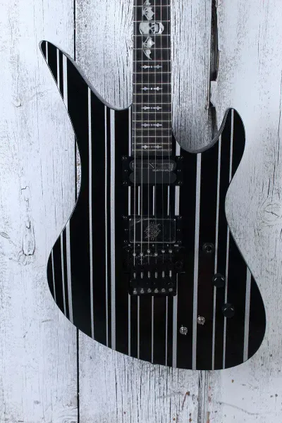 Schecter Synyster Custom-S Electric Guitar Gloss Black with Silver Pinstripes