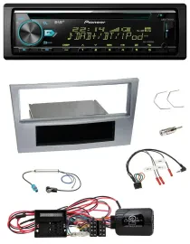 Автомагнитола для Opel Corsa D Pioneer DAB, CD, USB, Bluetooth, совместимая с кнопками на руле, матовый хром (2009–2014)