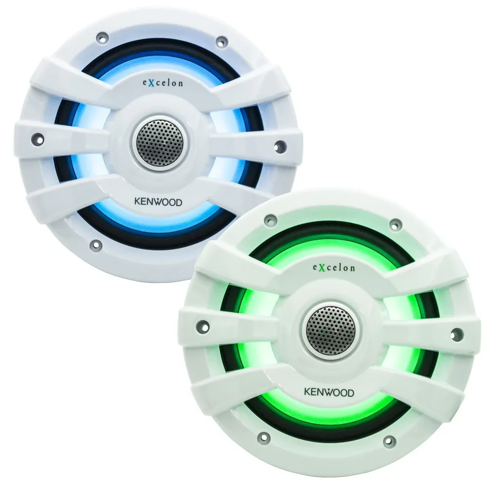 Kenwood eXcelon XM77TWL 7.7" Marine Tower Speakers with LED (Black)