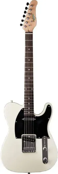 Oscar Schmidt 6 String Electric Guitar Pack, Right, Ivory White (OS-LT-IV-MF-A)