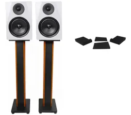 2) Rockville DPM6W Dual 6.5" 420 Watt Active Studio Monitors+36" Stands+Pads