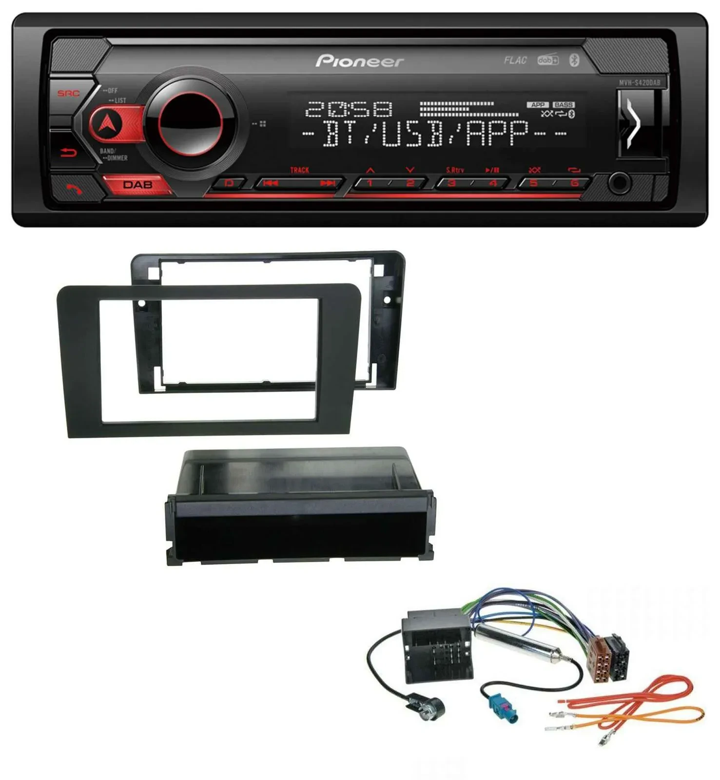 Автомагнитола для Audi A3 (8P) 2003–2012 Pioneer DAB Bluetooth USB MP3, разъем Quadlock (Symphony)
