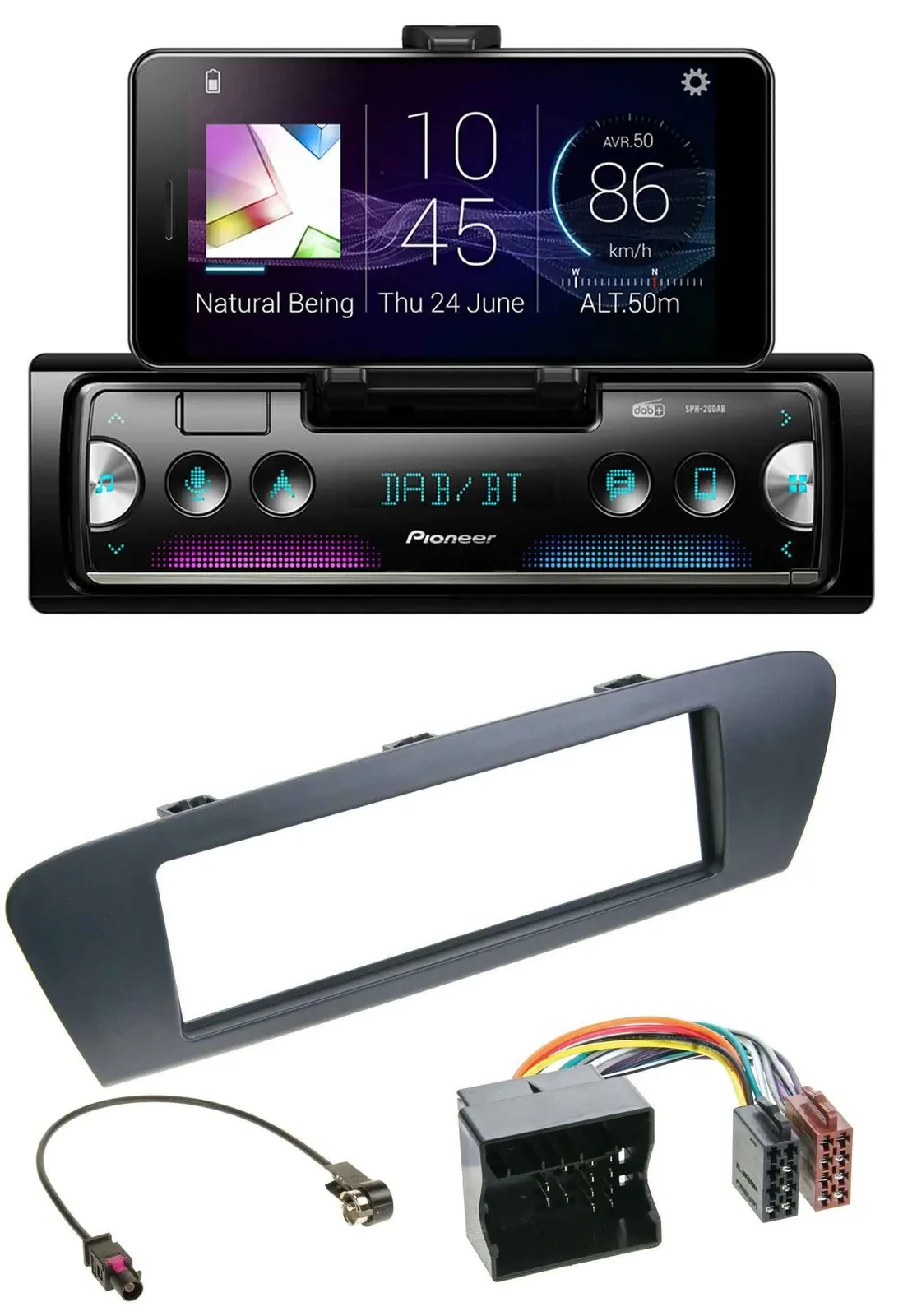 Pioneer USB MP3 Bluetooth DAB Autoradio für Renault Scenic (ab 12) - grau
