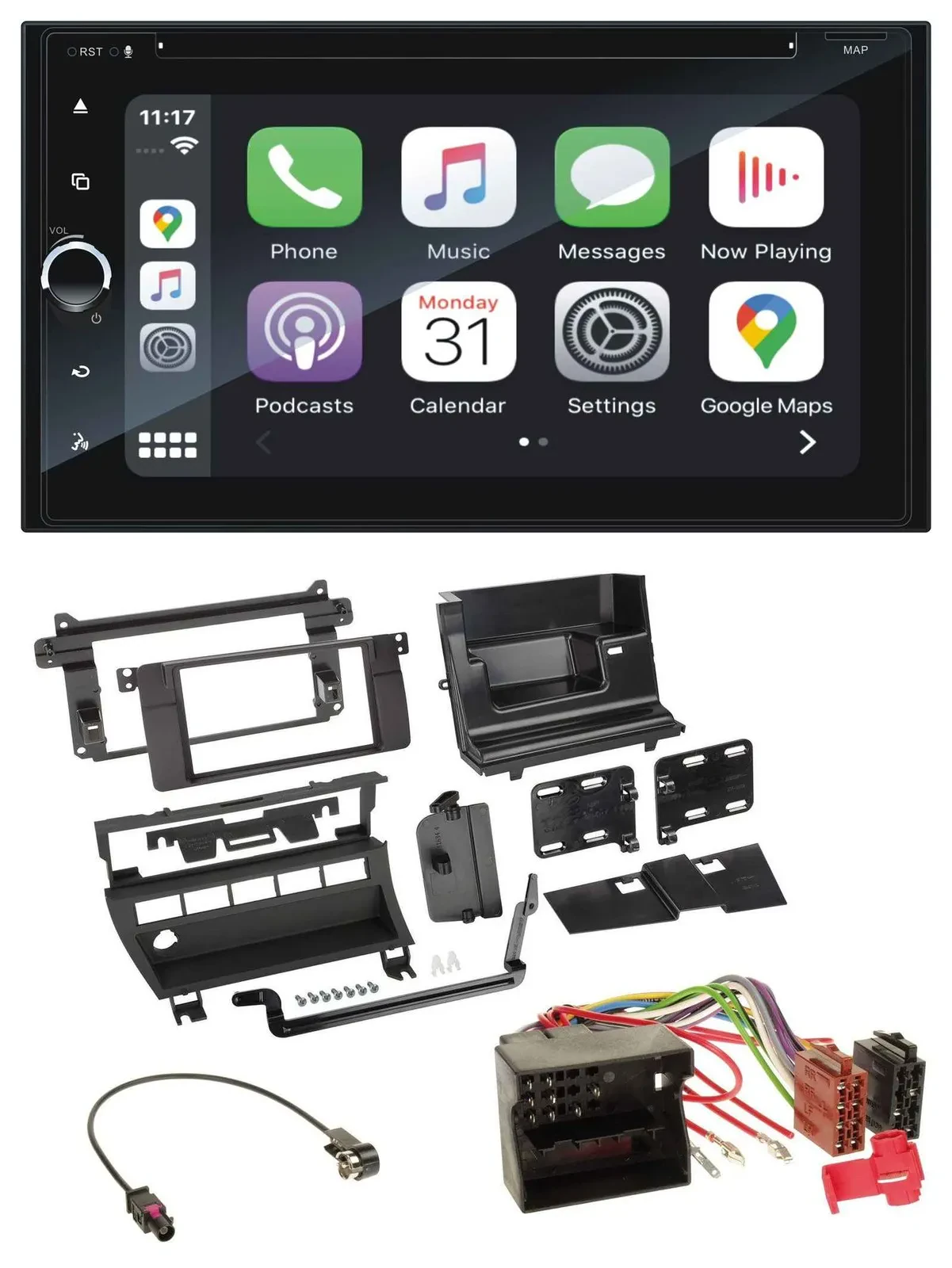 Blaupunkt 2DIN Bluetooth DAB USB DVD MP3 Autoradio für BMW 3er 2002-2006 5 Schal