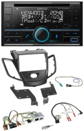 Kenwood CD 2DIN DAB USB Lenkrad Bluetooth Autoradio für Ford Fiesta 10-17 schwar