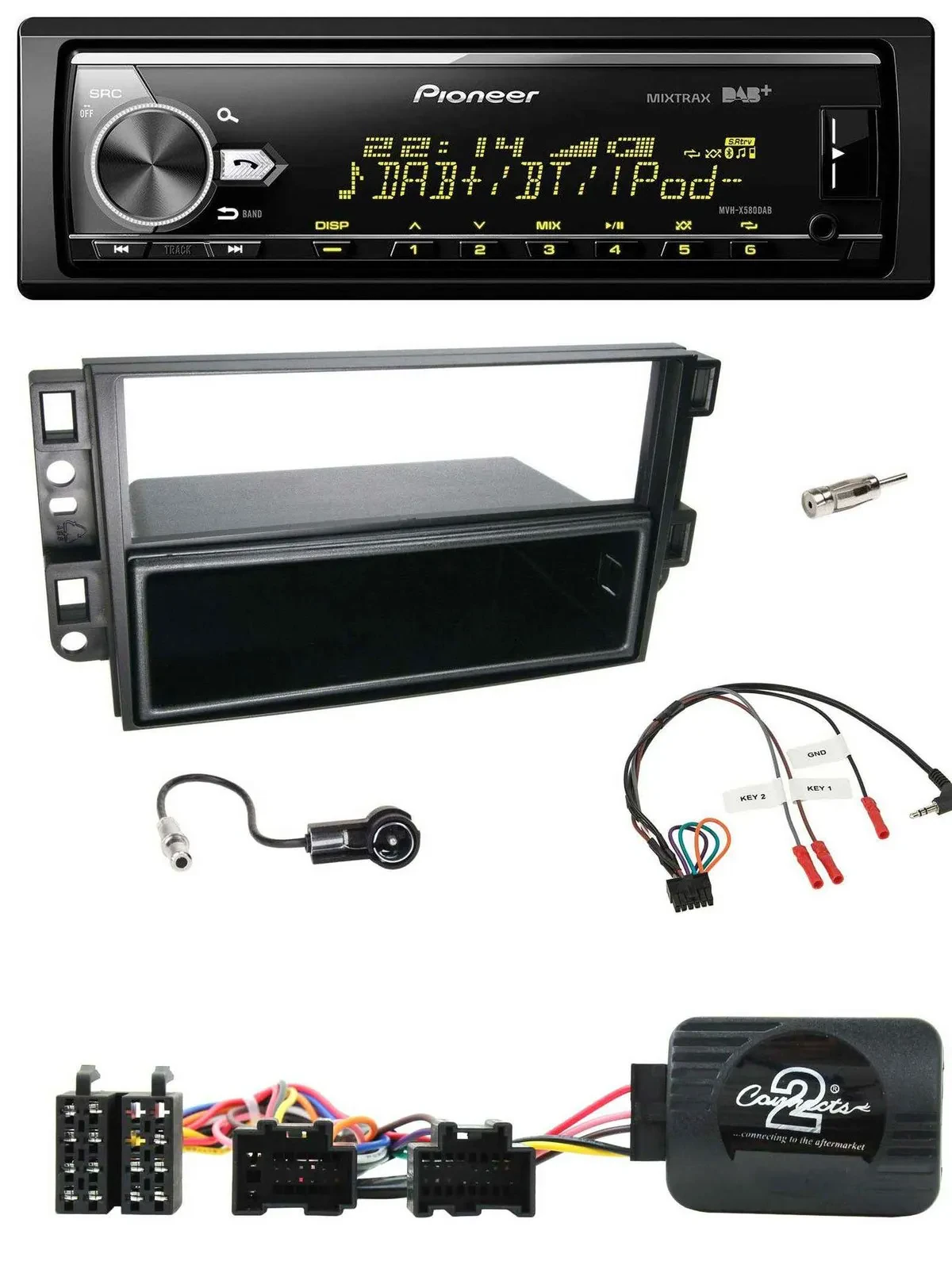 Pioneer Bluetooth USB DAB Lenkrad Autoradio für Chevrolet Aveo Captiva 2006-2011