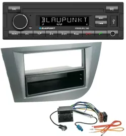 Blaupunkt AUX Bluetooth MP3 USB Autoradio für Seat Leon ab 05 dunkelgrau metalli