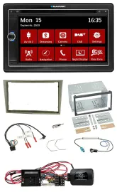Blaupunkt Lenkrad DAB TMC 2DIN USB Bluetooth Navigation für Opel Corsa D satin-s