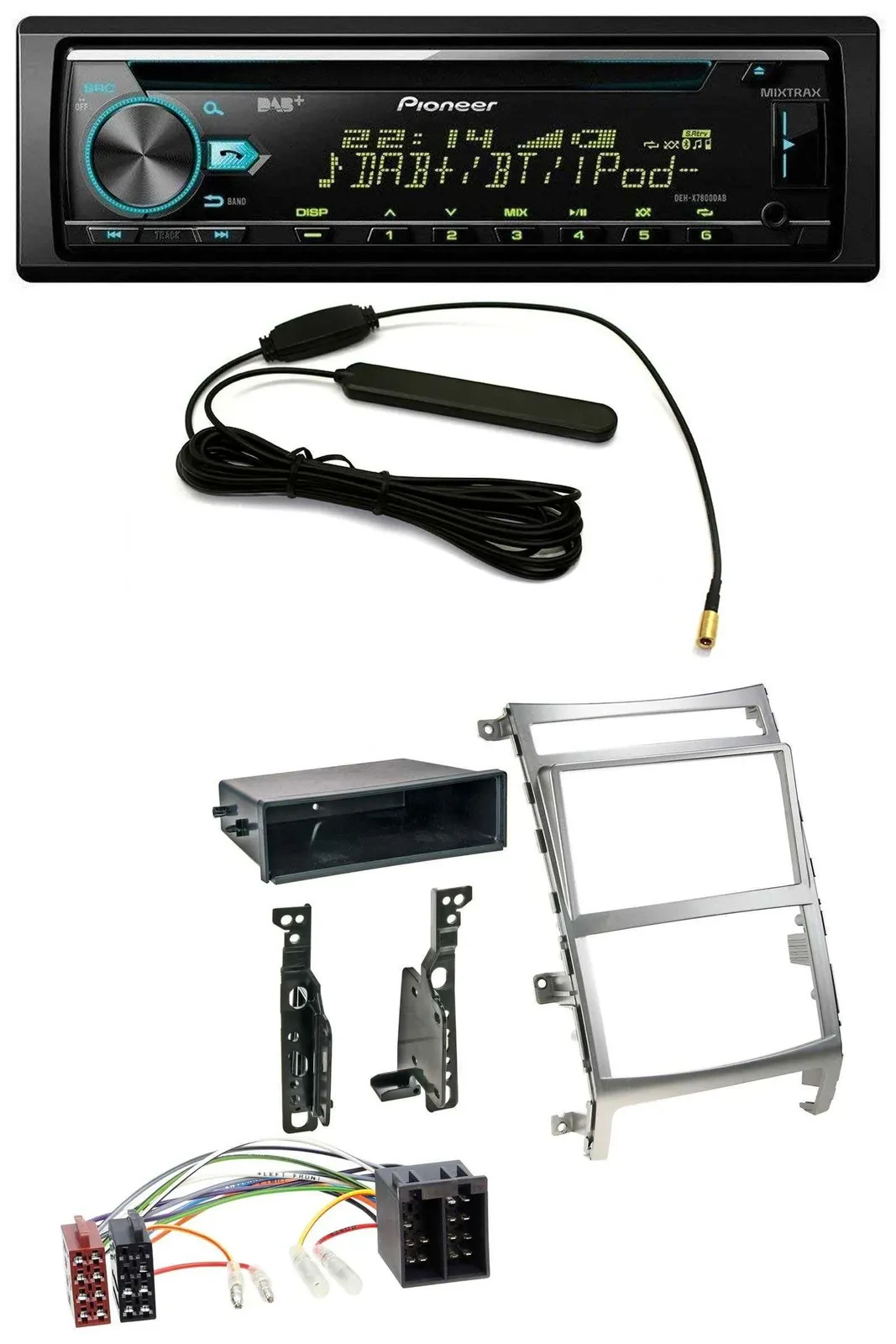 Pioneer CD MP3 AUX DAB USB Autoradio für Hyundai ix55 (2009-2012) silber