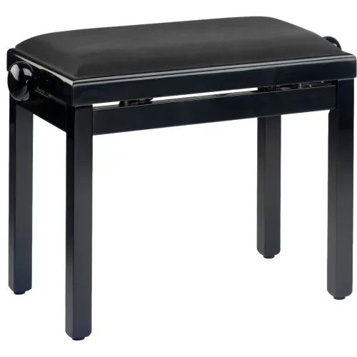 Банкетка для клавишных Stagg PB39 BKP SVBK регулируемая, высота 49–59 см, сиденье 55 x 32 см, винил, дуб, черный глянец