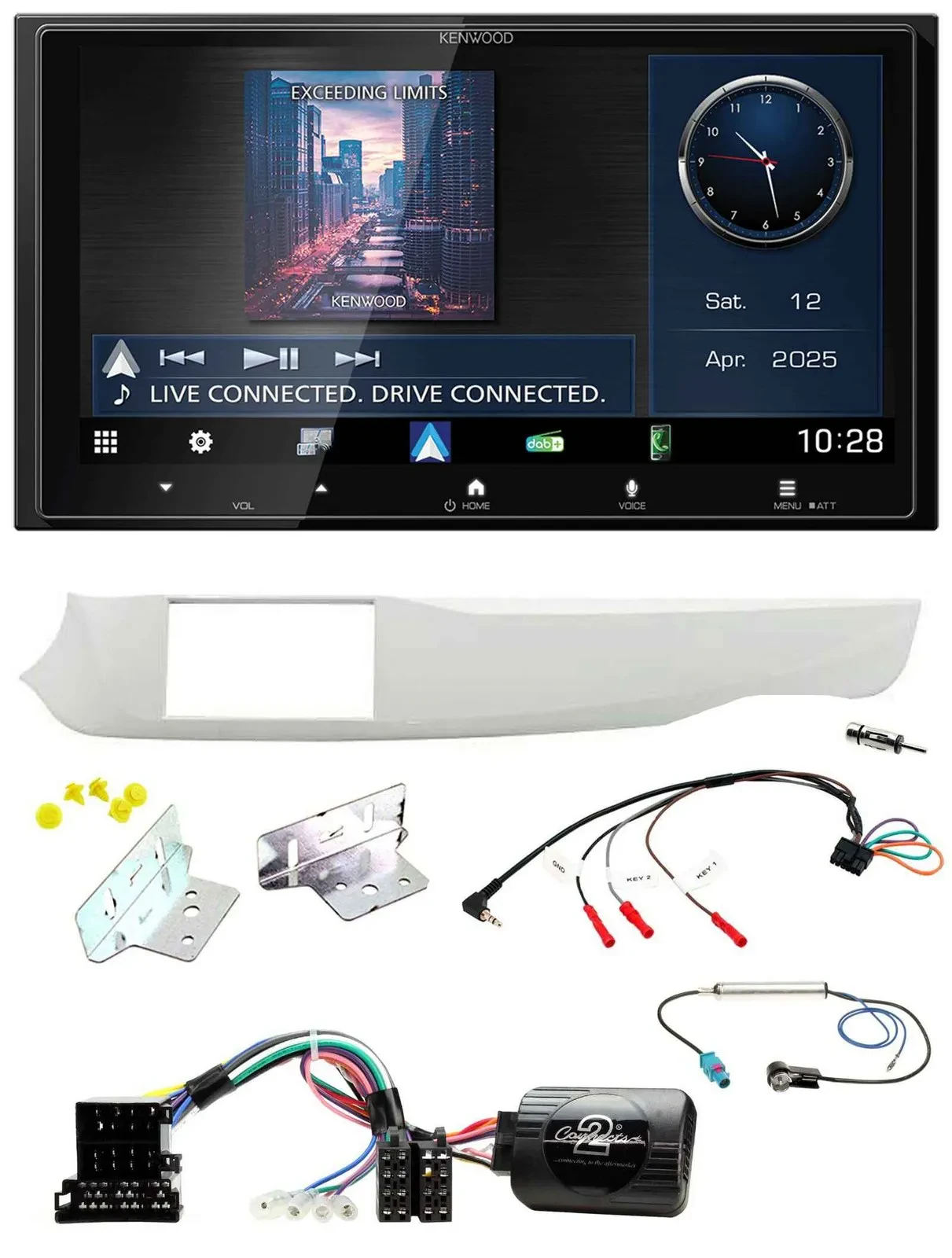 Kenwood Bluetooth 2DIN USB DAB Lenkrad Autoradio für Alfa Giulietta 10-14 940 we