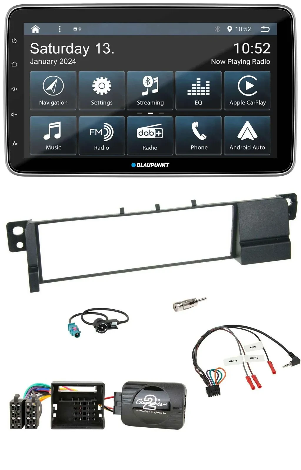 Blaupunkt USB DAB SD Lenkrad Bluetooth Autoradio für BMW 3er E46 2001-2007 Quadl