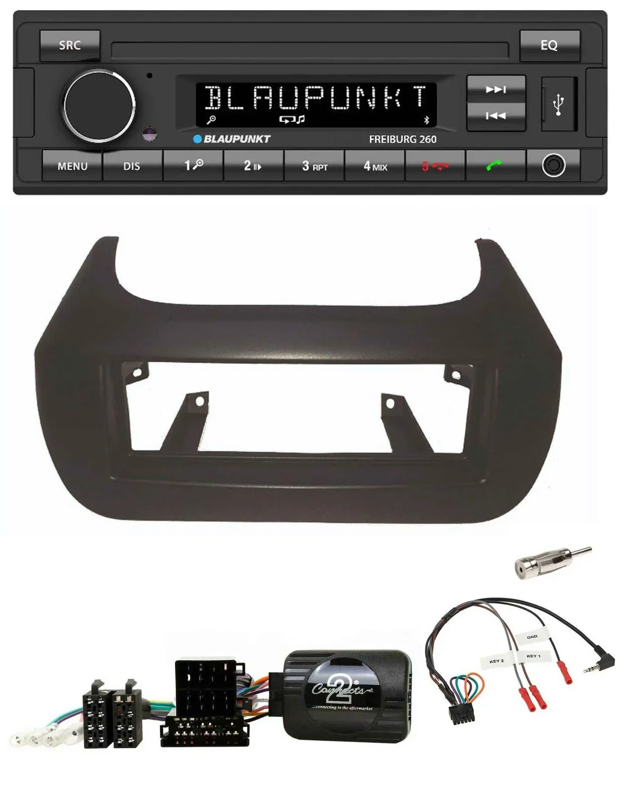 Автомагнитола Blaupunkt Bluetooth, MP3, USB, поддержка управления на руле для Citroen Nemo, Fiat Fiorino, Peugeot