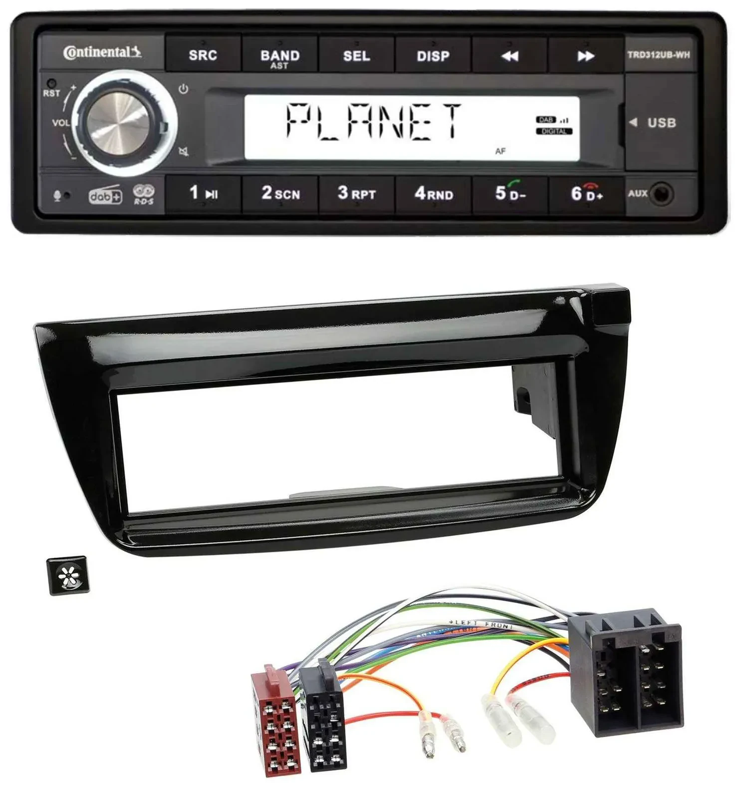 Continental USB 1DIN AUX DAB MP3 Autoradio für Opel Combo ab 11 Fiat Doblo 12-15