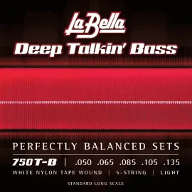 Струны для бас-гитары La Bella 750T-B Deep Talkin Bass White Nylon 50-135