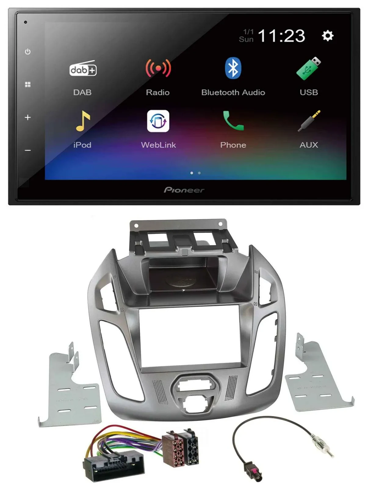 Pioneer USB Bluetooth DAB 2DIN MP3 Autoradio für Ford Transit 2013-2018 ohne Dis