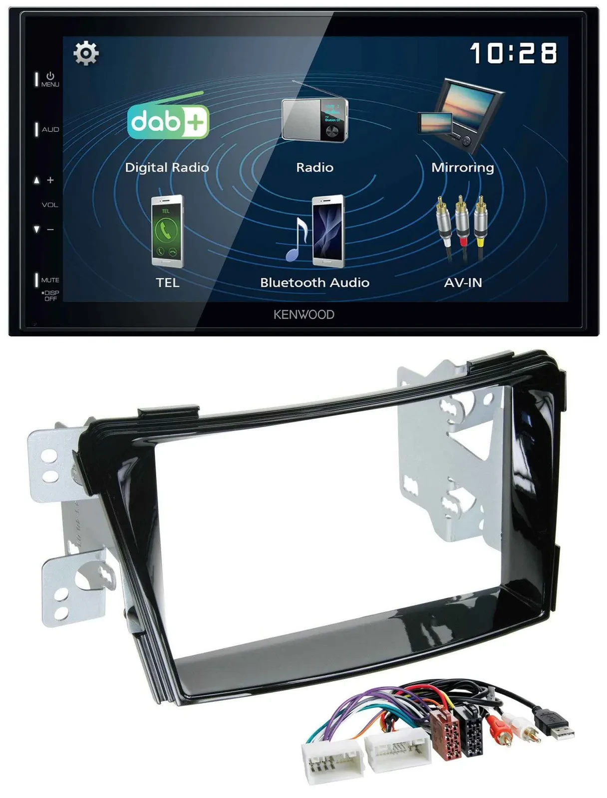 Kenwood 2DIN Bluetooth MP3 USB DAB Autoradio für Hyundai i40 ab 11 VF Klavierlac