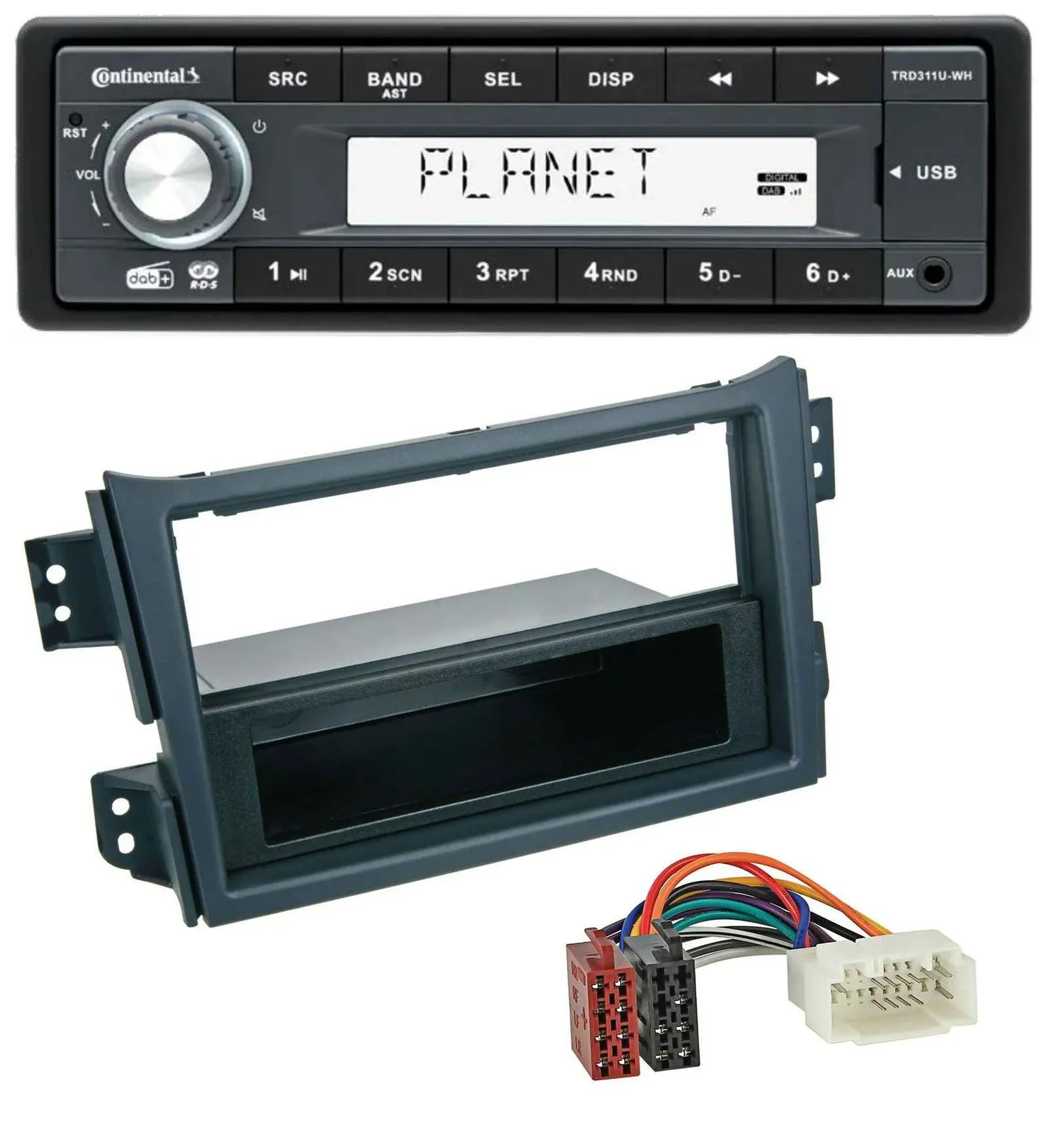 Автомагнитола Continental 1DIN MP3 USB AUX DAB для Opel Agila B (2008–2014), Suzuki Splash