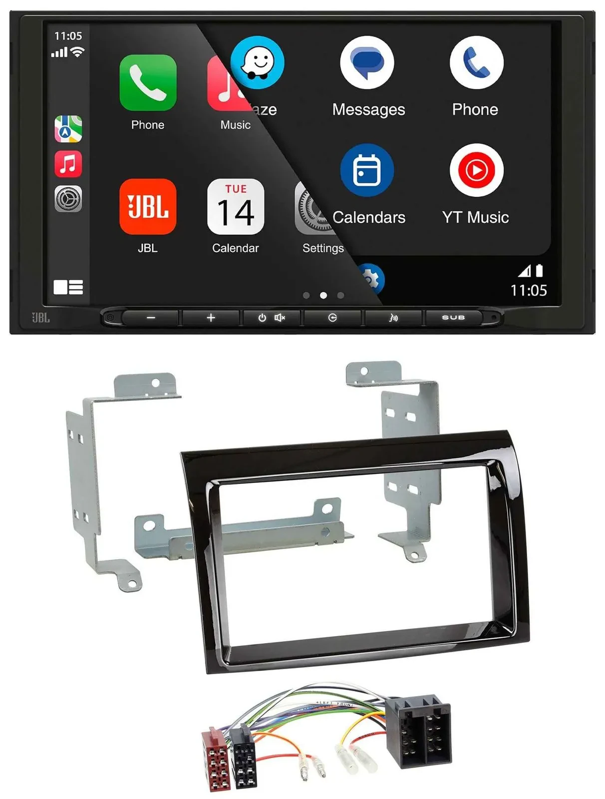 JBL USB 2DIN MP3 Bluetooth AUX Autoradio für Fiat Ducato 2006-2011 Citroen Jumpe