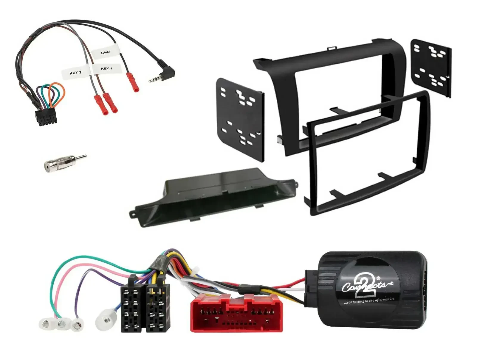 Einbauset Lenkradadapter Doppel DIN Autoradio für Mazda 3 2003-2009 schwarz