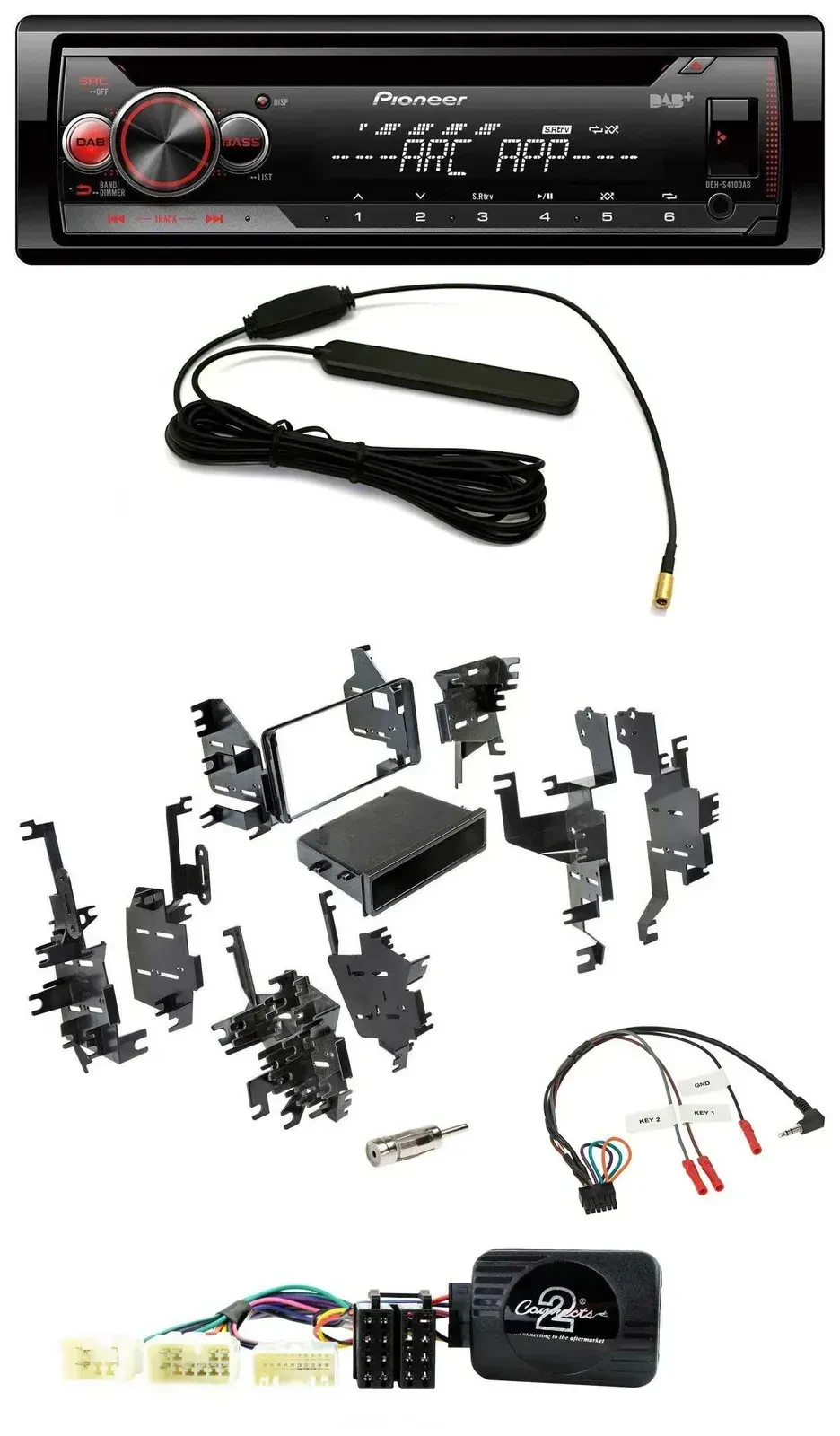 Автомагнитола для Toyota Yaris (2007–2012) Pioneer CD USB DAB MP3 с поддержкой кнопок на руле