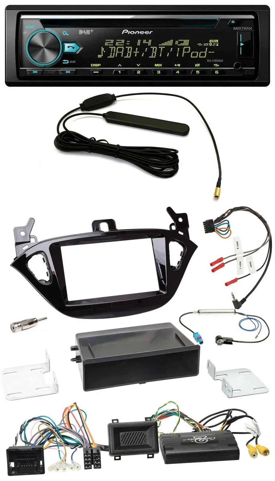 Pioneer CD MP3 Lenkrad DAB USB Autoradio für Opel Adam Corsa E ab 2013 PDC