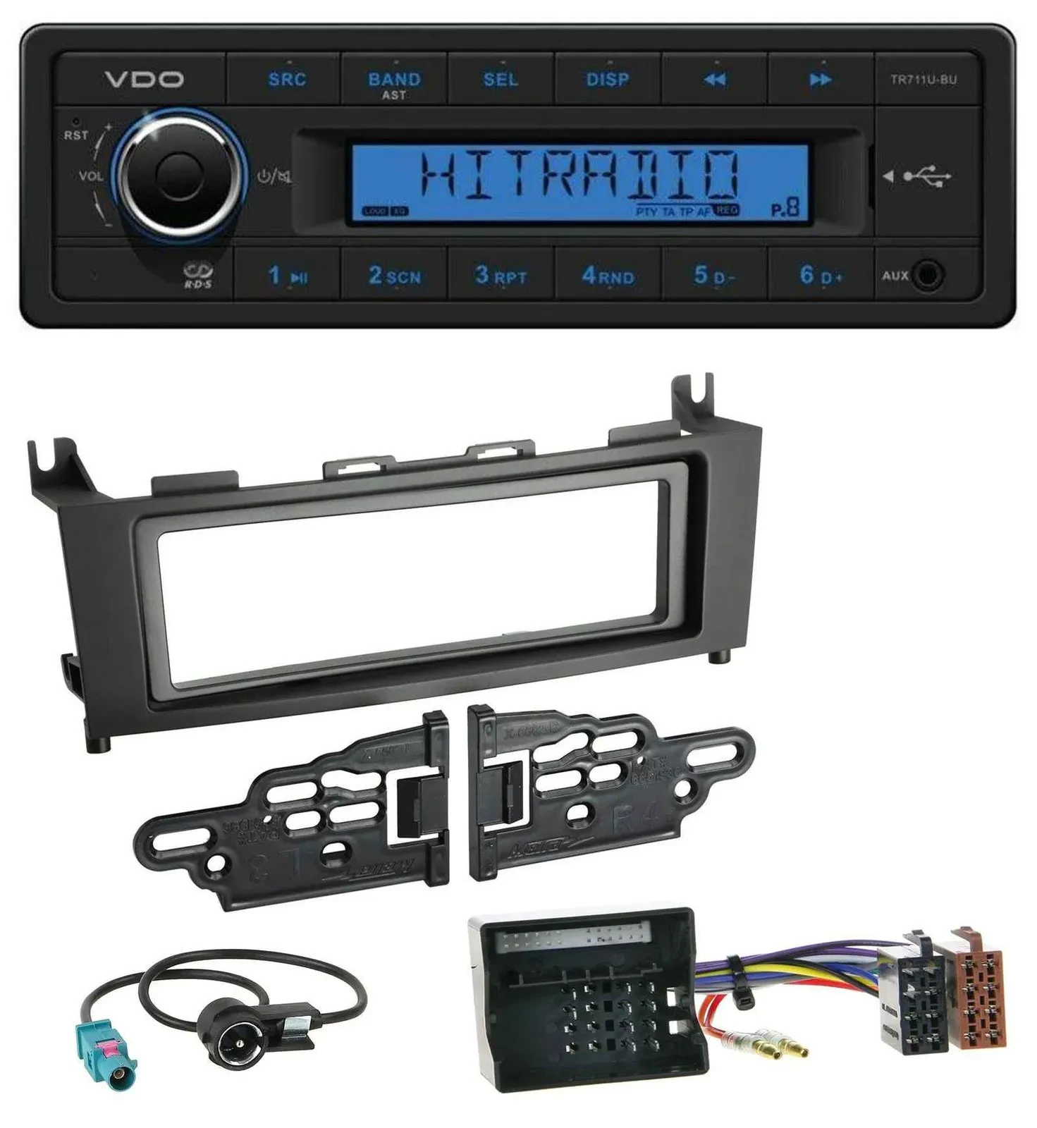 Автомагнитола для Mercedes GLK (2008–2012) VDO 1 DIN, USB, AUX, MP3