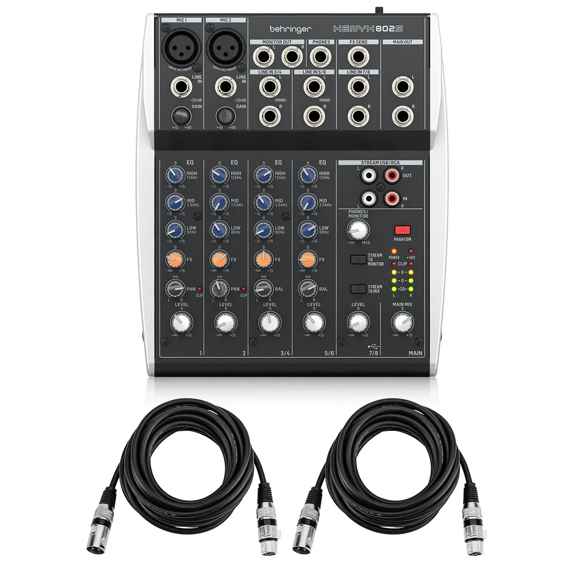 Behringer XENYX 802S Premium 8-Channel Analog Mixer with USB Streaming Interface