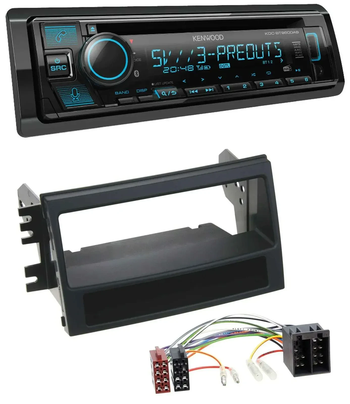 Автомагнитола для Kia Soul (AM, 2008–2011) Kenwood Bluetooth USB CD MP3 DAB
