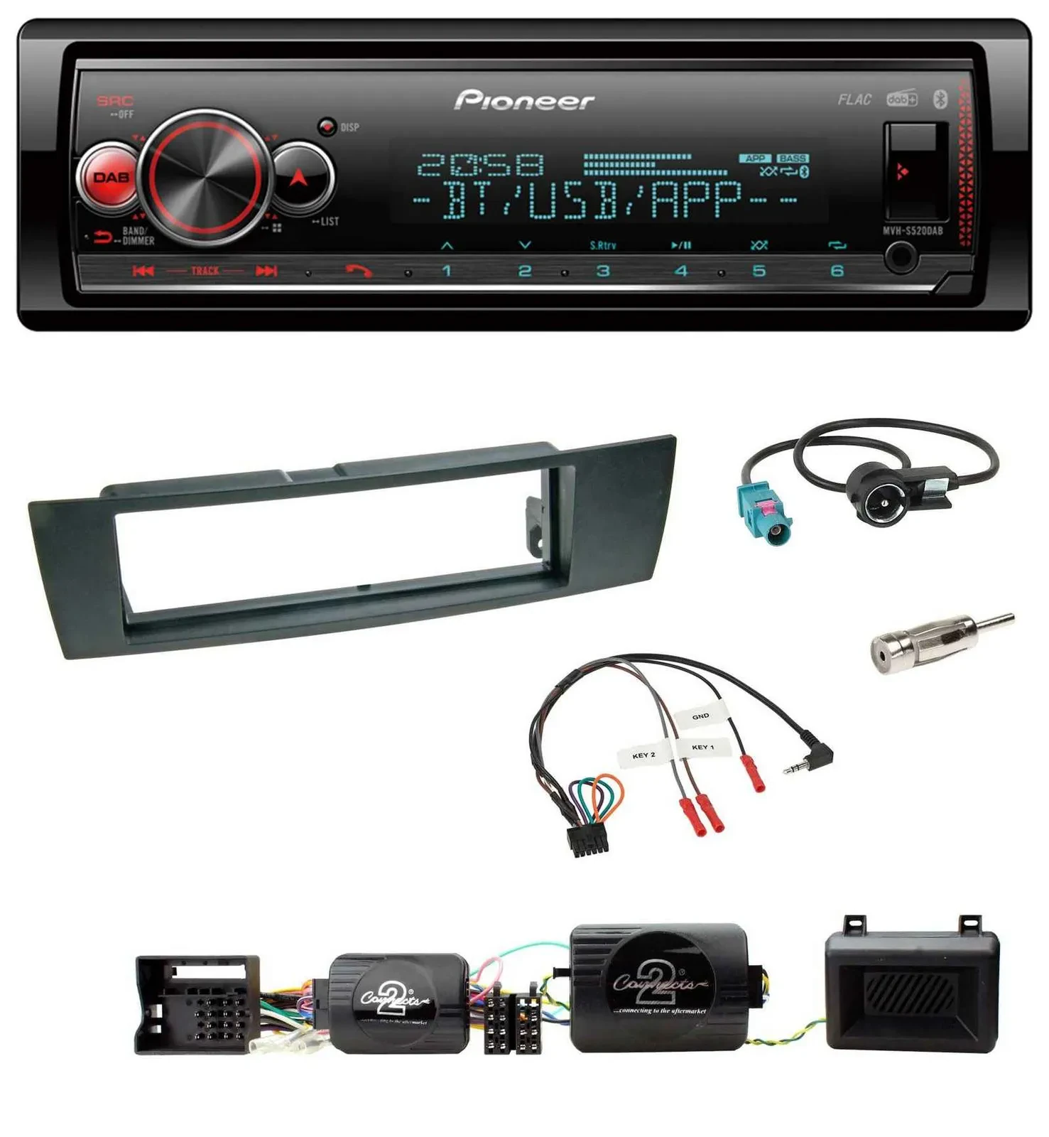 Pioneer Bluetooth USB Lenkrad DAB Autoradio für BMW 1er 2004-2013 E87